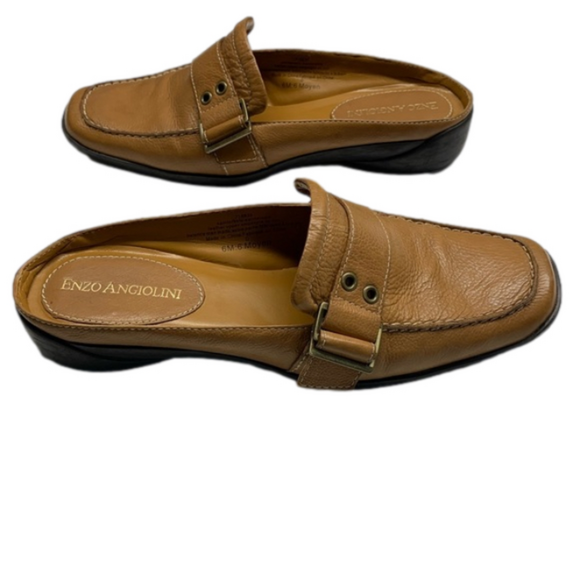 Enzo Angiolini Leather Mules Camel Colour Size 6 M - Picture 2 of 9